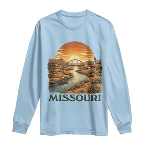 Missouri Outdoors Adventure Long Sleeve Shirt The Show Me State Souvenir TS12 Light Blue Print Your Wear