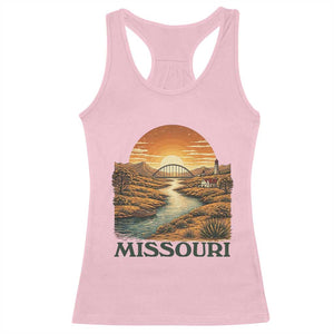 Missouri Outdoors Adventure Racerback Tank Top The Show Me State Souvenir TS12 Light Pink Print Your Wear