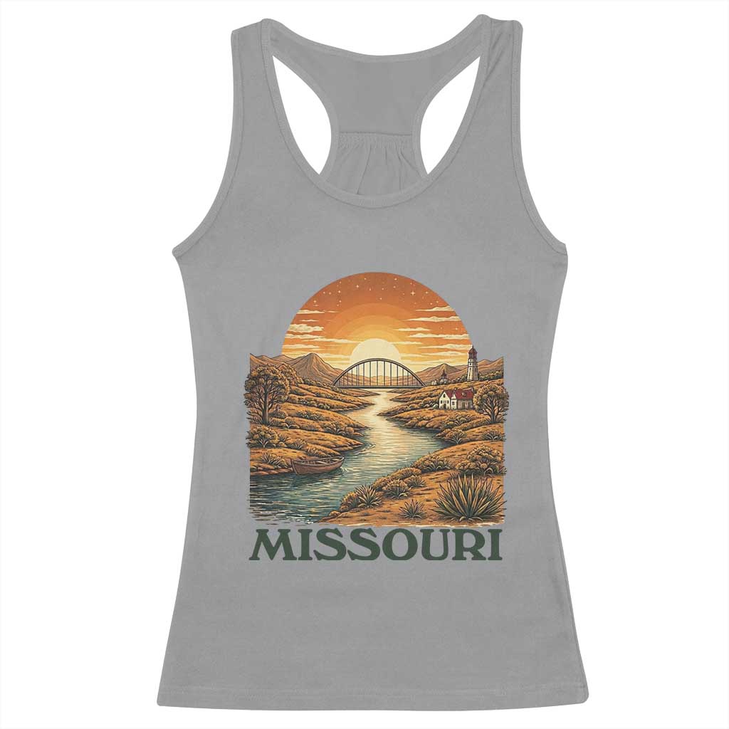Missouri Outdoors Adventure Racerback Tank Top The Show Me State Souvenir TS12 Sport Gray Print Your Wear