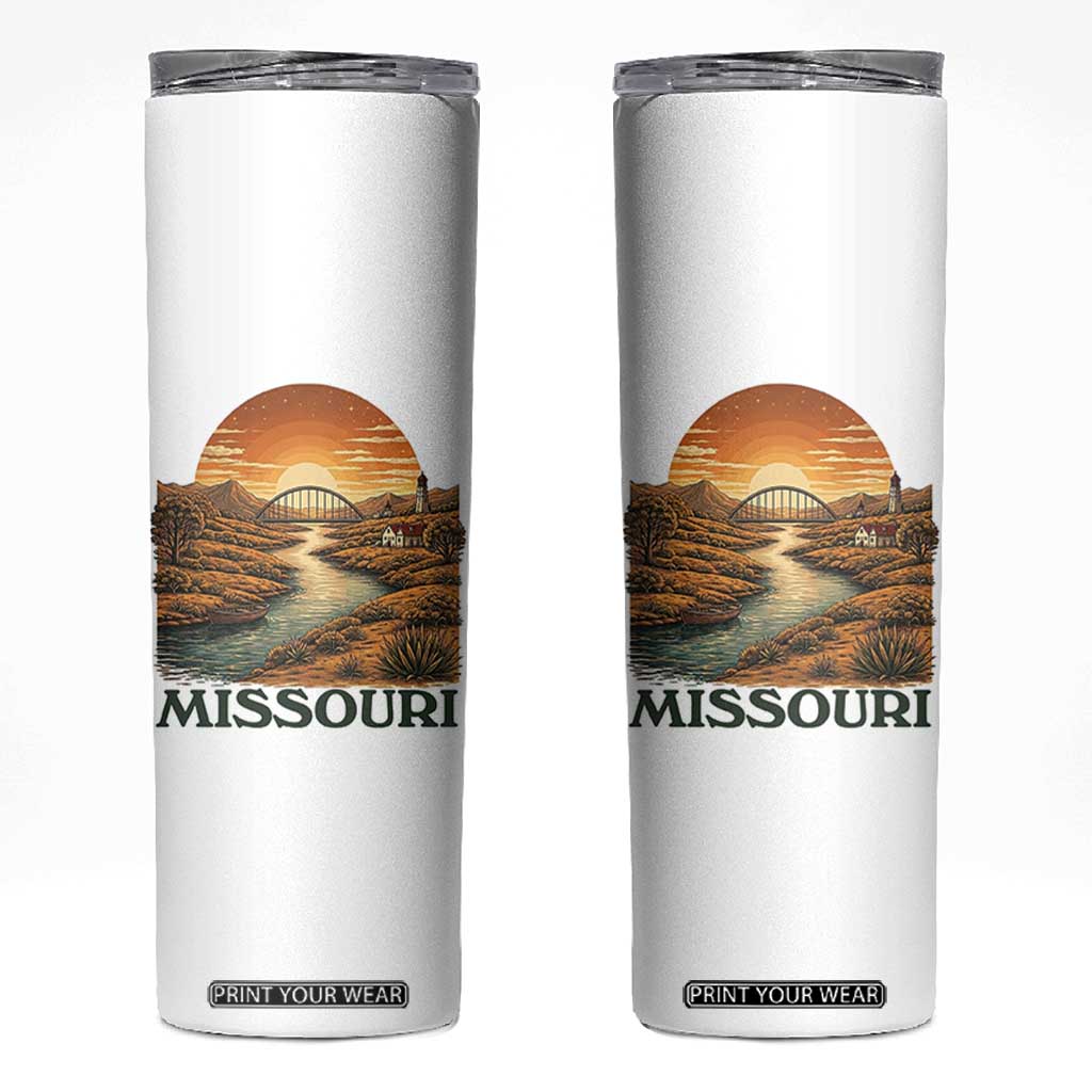 Missouri Outdoors Adventure Skinny Tumbler The Show Me State Souvenir TS12 White Print Your Wear