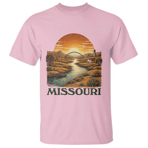 Missouri Outdoors Adventure T Shirt The Show Me State Souvenir TS12 Light Pink Print Your Wear