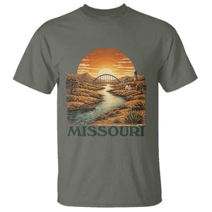 Missouri Outdoors Adventure T Shirt The Show Me State Souvenir TS12 Military Green Print Your Wear