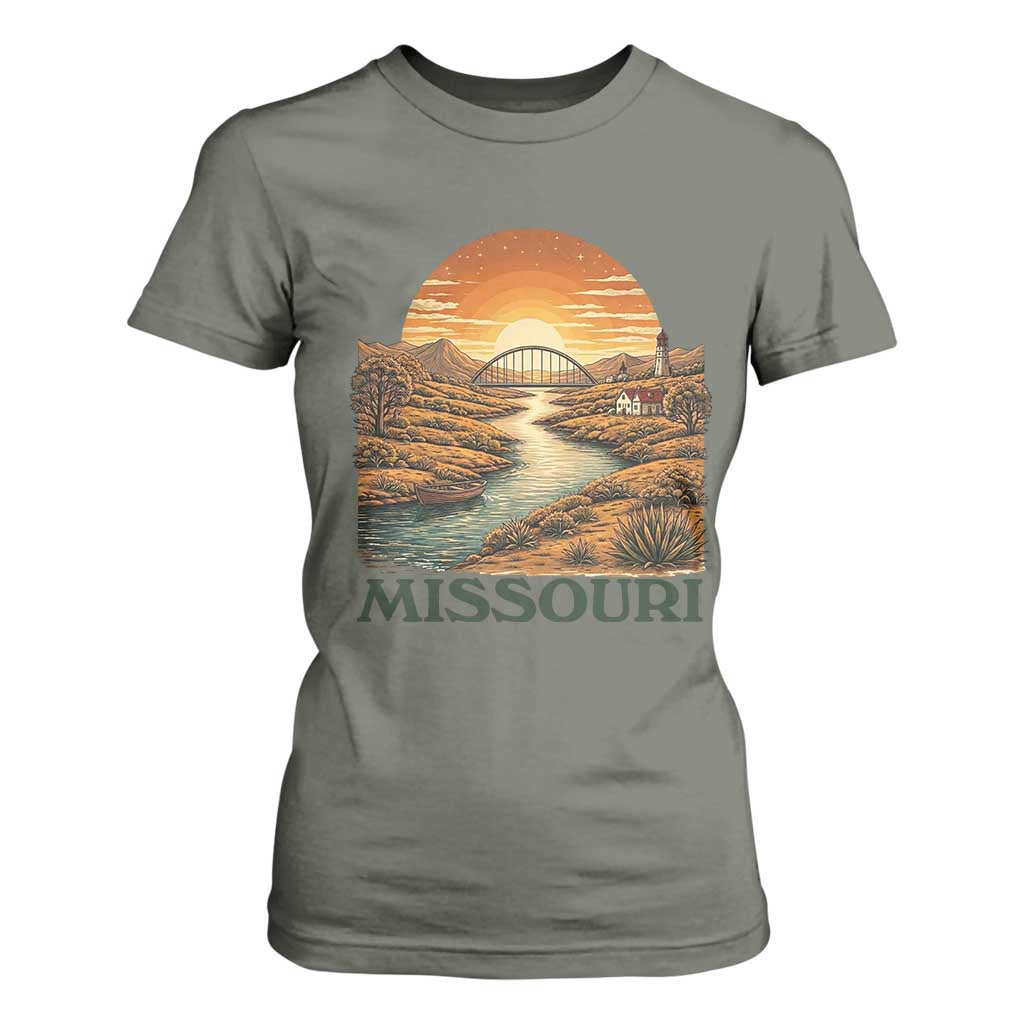 Missouri Outdoors Adventure T Shirt For Women The Show Me State Souvenir TS12 Military Green Print Your Wear