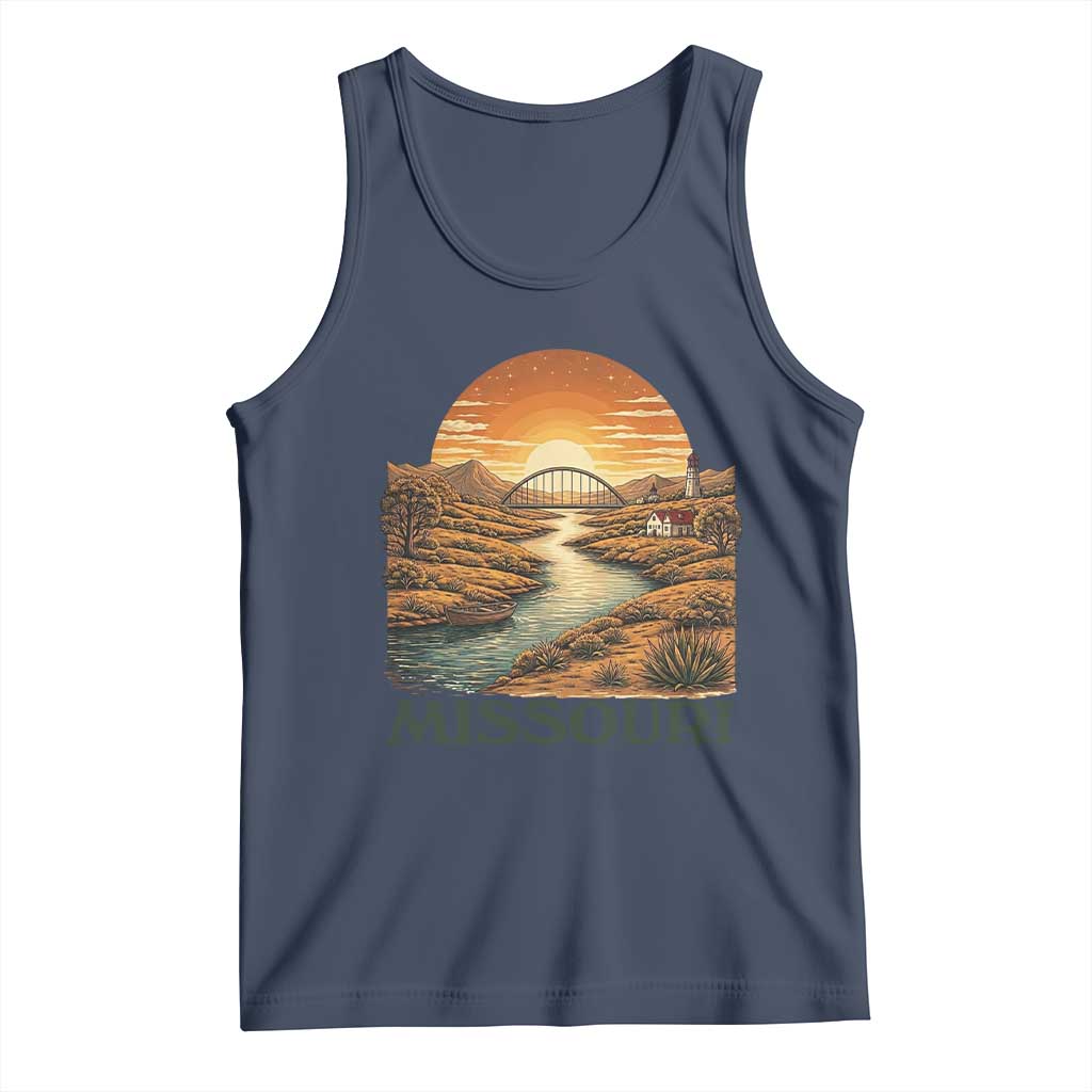 Missouri Outdoors Adventure Tank Top The Show Me State Souvenir TS12 Navy Print Your Wear