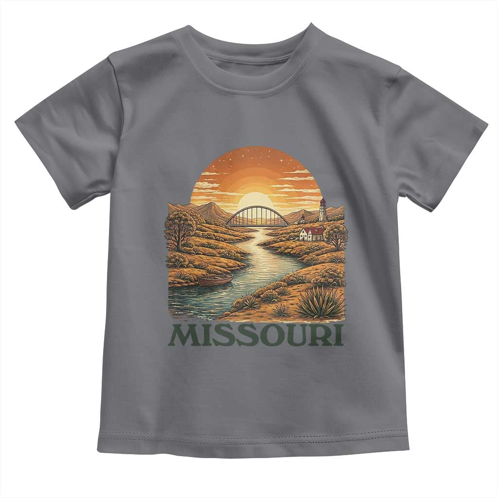 Missouri Outdoors Adventure Toddler T Shirt The Show Me State Souvenir TS12 Charcoal Print Your Wear