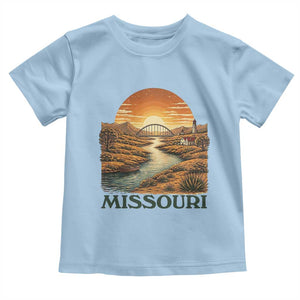 Missouri Outdoors Adventure Toddler T Shirt The Show Me State Souvenir TS12 Light Blue Print Your Wear
