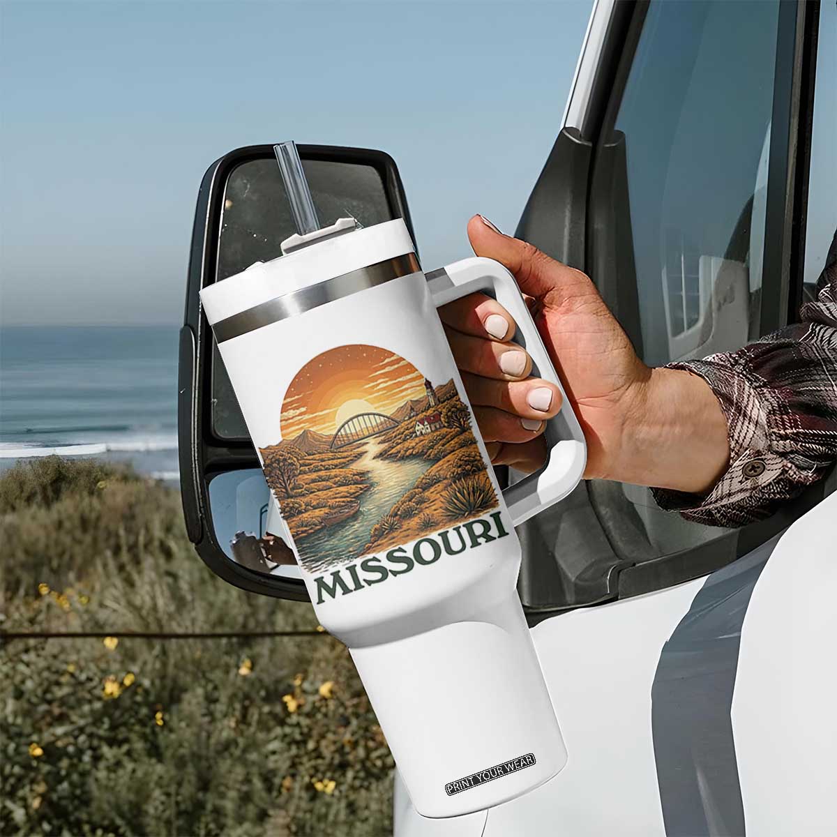 Missouri Outdoors Adventure Tumbler With Handle The Show Me State Souvenir TS12 Print Your Wear