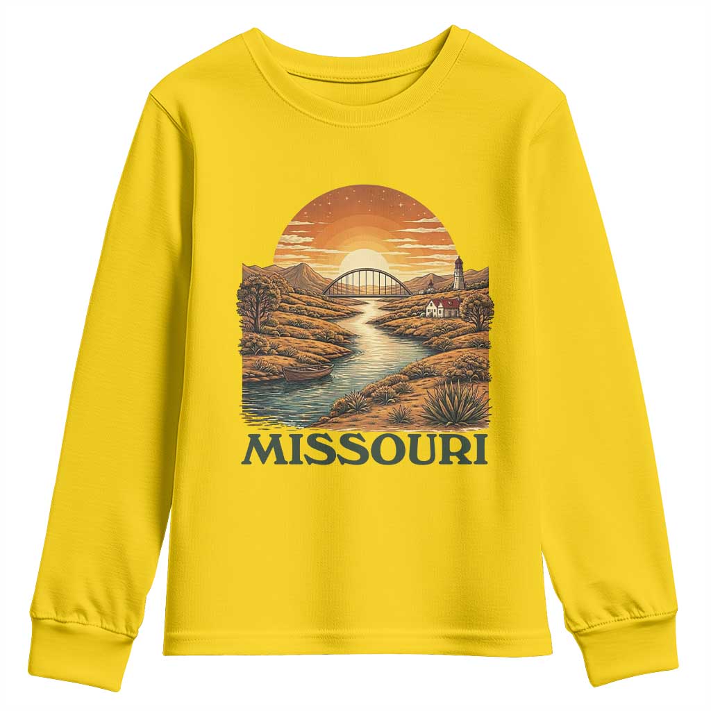 Missouri Outdoors Adventure Youth Sweatshirt The Show Me State Souvenir TS12 Daisy Print Your Wear