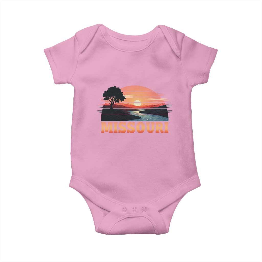Vintage Missouri Outdoors Baby Onesie Midwest Nature Landscape TS12 Light Pink Print Your Wear