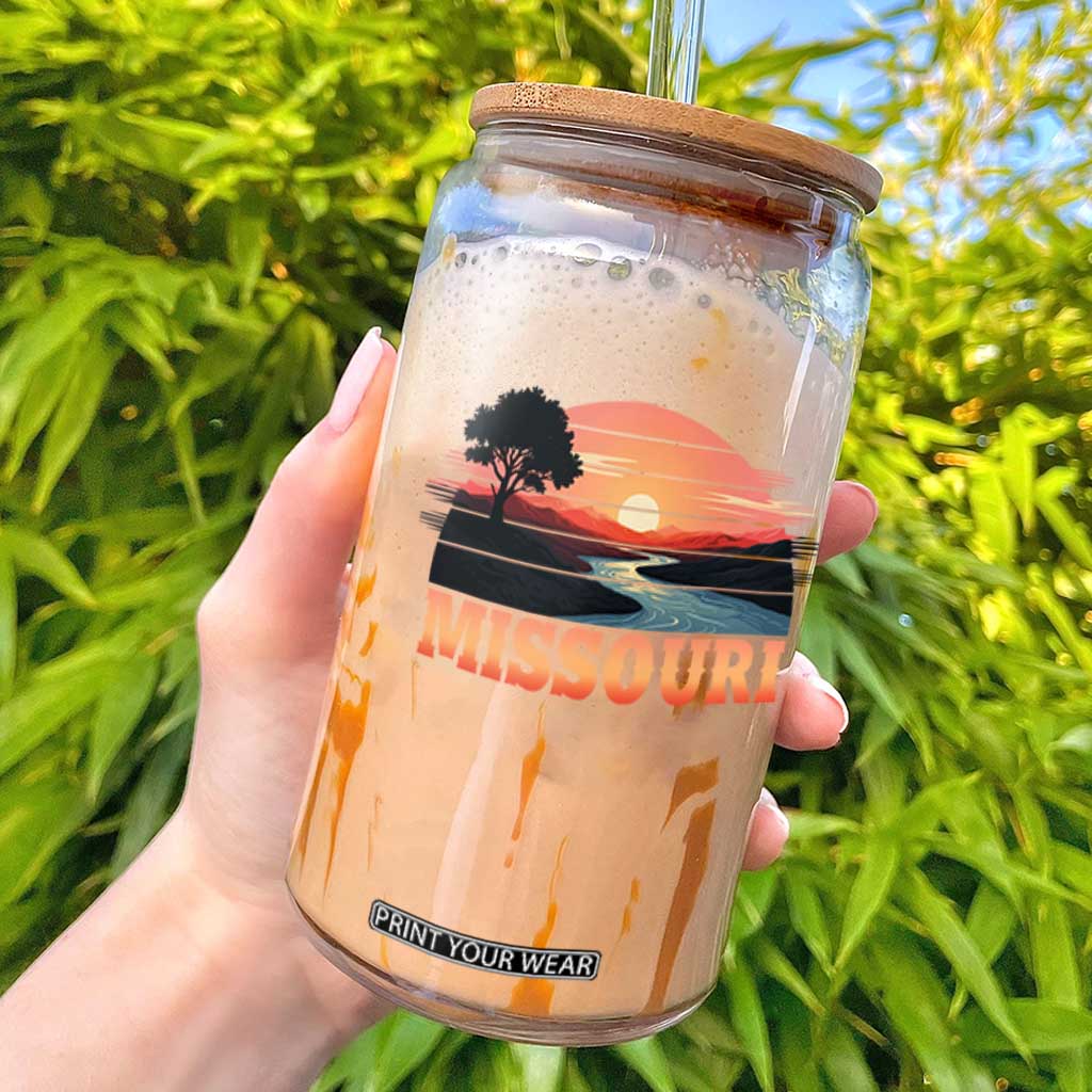 Vintage Missouri Outdoors Glass Can Midwest Nature Landscape TS12 White Print Your Wear