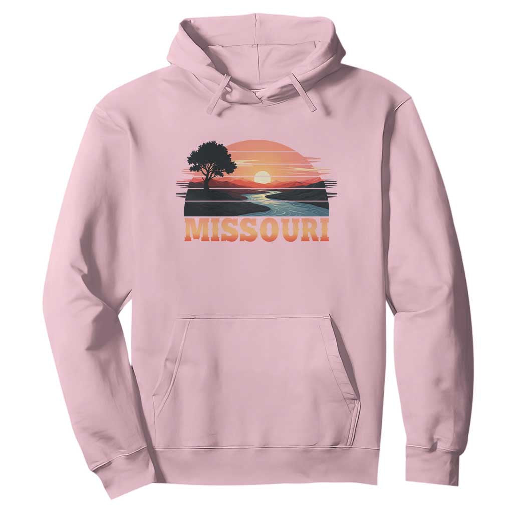 Vintage Missouri Outdoors Hoodie Midwest Nature Landscape TS12 Light Pink Print Your Wear