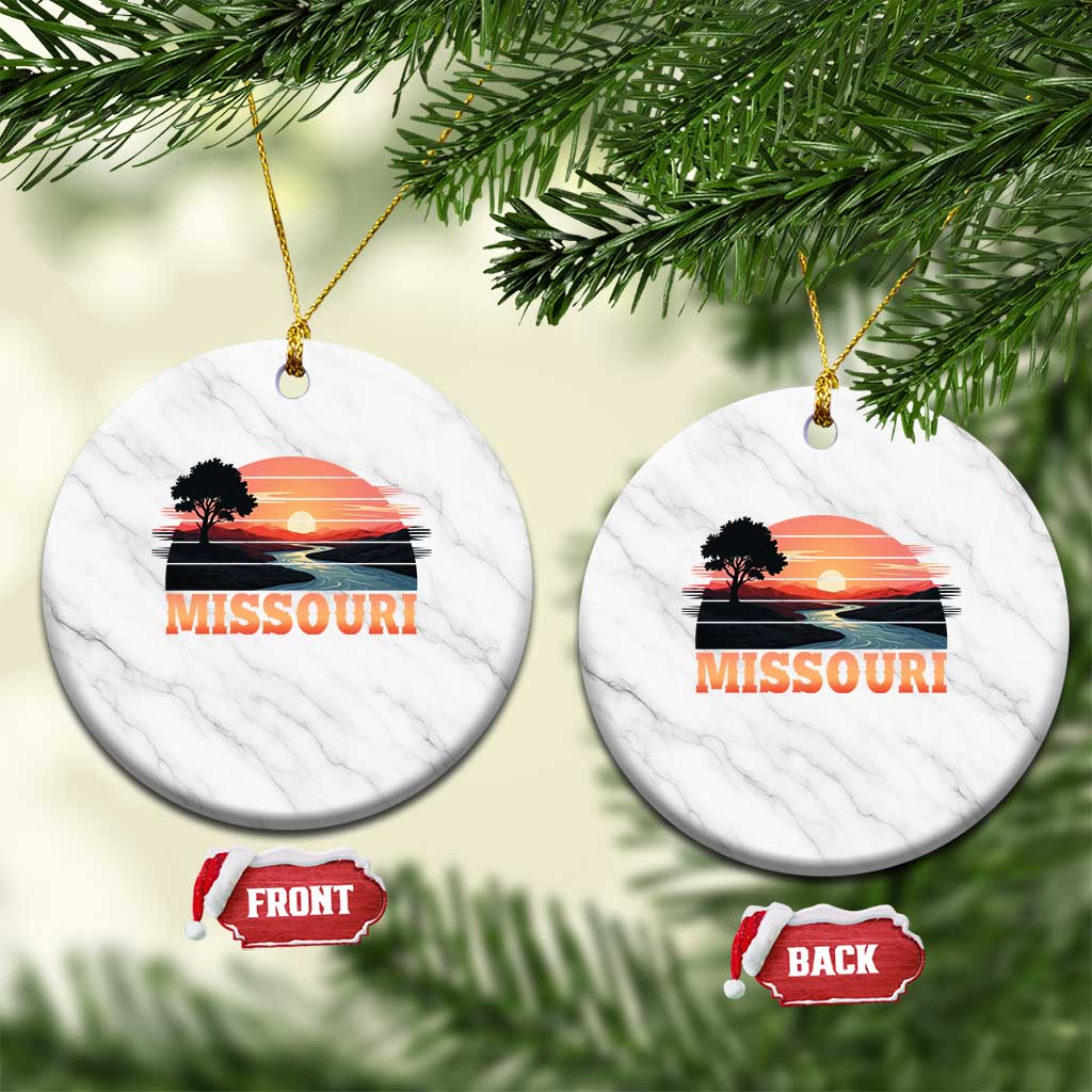 Vintage Missouri Outdoors Ceramic Ornament Midwest Nature Landscape TS12 1pc White Marble Print Your Wear