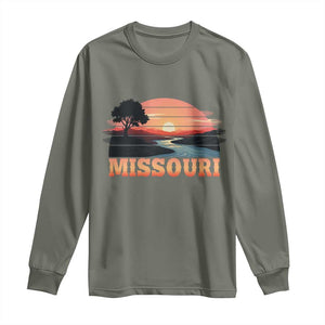 Vintage Missouri Outdoors Long Sleeve Shirt Midwest Nature Landscape TS12 Military Green Print Your Wear