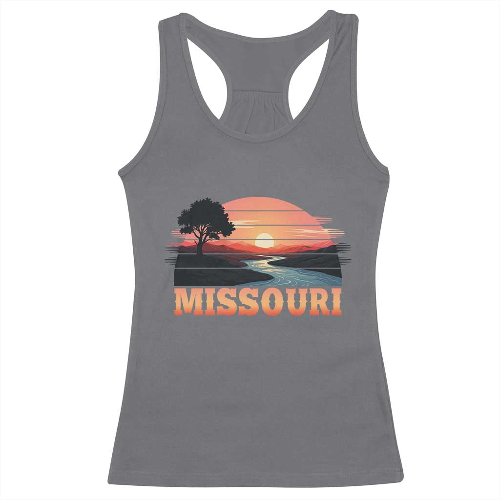 Vintage Missouri Outdoors Racerback Tank Top Midwest Nature Landscape TS12 Charcoal Print Your Wear