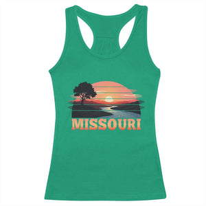 Vintage Missouri Outdoors Racerback Tank Top Midwest Nature Landscape TS12 Irish Green Print Your Wear