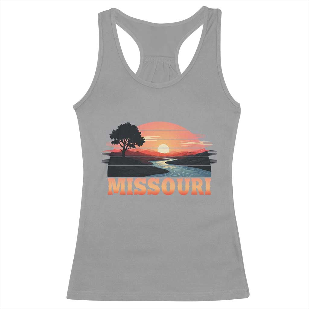 Vintage Missouri Outdoors Racerback Tank Top Midwest Nature Landscape TS12 Sport Gray Print Your Wear