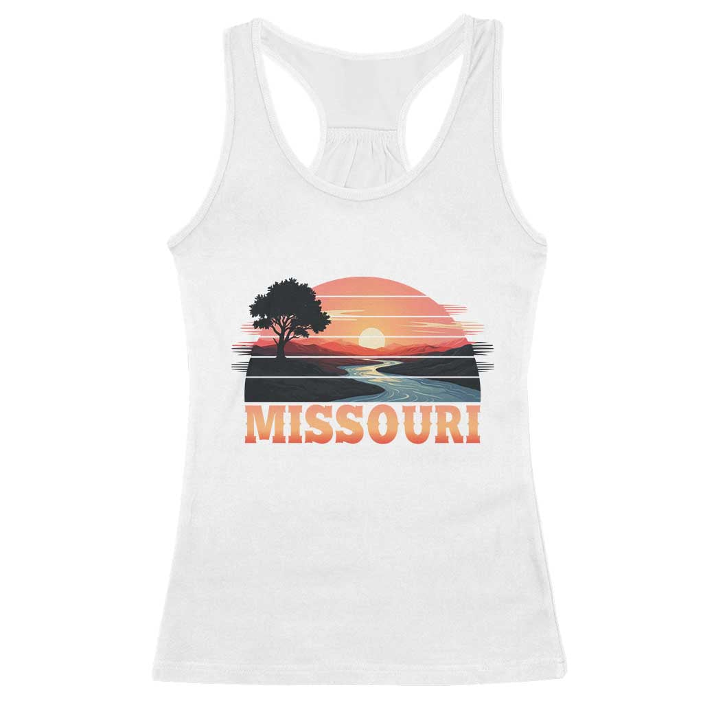 Vintage Missouri Outdoors Racerback Tank Top Midwest Nature Landscape TS12 White Print Your Wear