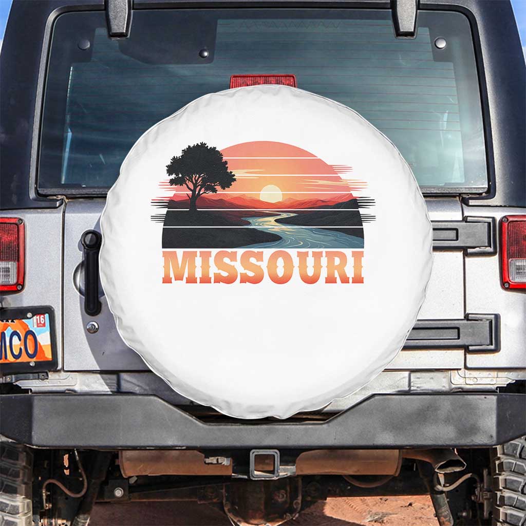 Vintage Missouri Outdoors Spare Tire Cover Midwest Nature Landscape TS12 No hole White Print Your Wear