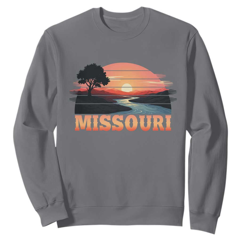 Vintage Missouri Outdoors Sweatshirt Midwest Nature Landscape TS12 Charcoal Print Your Wear