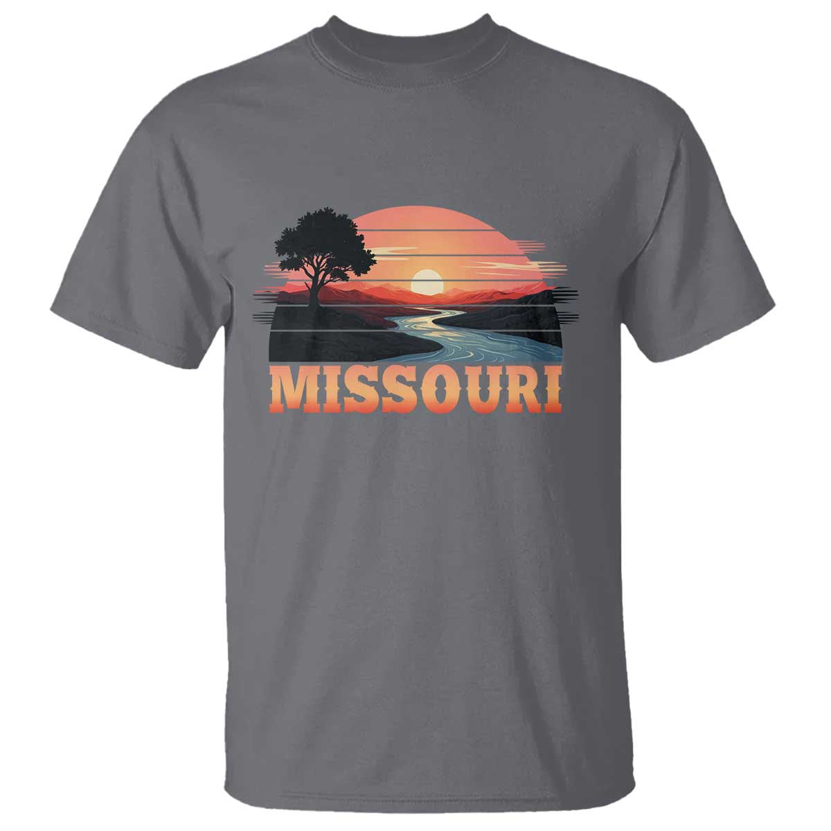 Vintage Missouri Outdoors T Shirt Midwest Nature Landscape TS12 Charcoal Print Your Wear