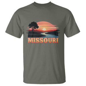 Vintage Missouri Outdoors T Shirt Midwest Nature Landscape TS12 Military Green Print Your Wear
