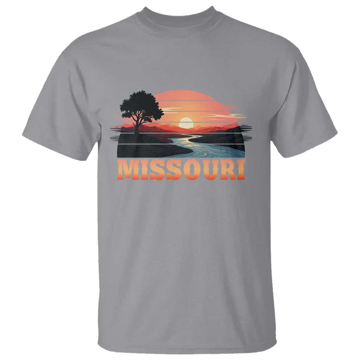 Vintage Missouri Outdoors T Shirt Midwest Nature Landscape TS12 Sport Gray Print Your Wear