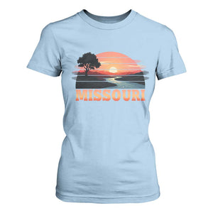 Vintage Missouri Outdoors T Shirt For Women Midwest Nature Landscape TS12 Light Blue Print Your Wear