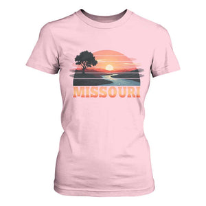 Vintage Missouri Outdoors T Shirt For Women Midwest Nature Landscape TS12 Light Pink Print Your Wear