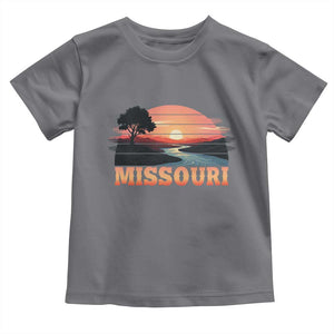 Vintage Missouri Outdoors Toddler T Shirt Midwest Nature Landscape TS12 Charcoal Print Your Wear