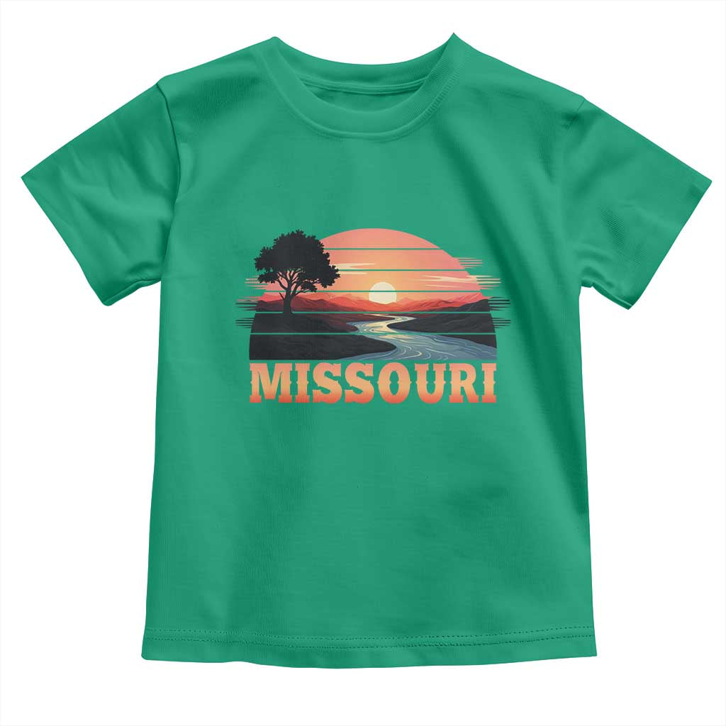 Vintage Missouri Outdoors Toddler T Shirt Midwest Nature Landscape TS12 Irish Green Print Your Wear