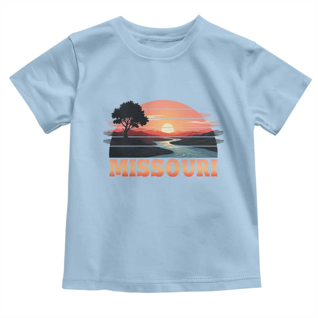 Vintage Missouri Outdoors Toddler T Shirt Midwest Nature Landscape TS12 Light Blue Print Your Wear