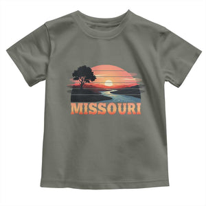 Vintage Missouri Outdoors Toddler T Shirt Midwest Nature Landscape TS12 Military Green Print Your Wear