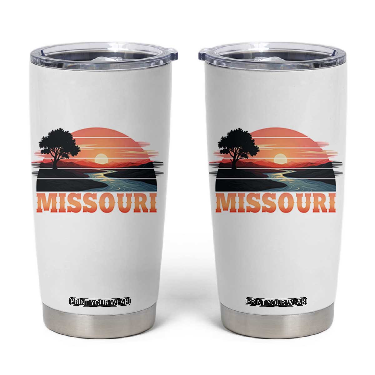 Vintage Missouri Outdoors Tumbler Cup Midwest Nature Landscape TS12 White Print Your Wear