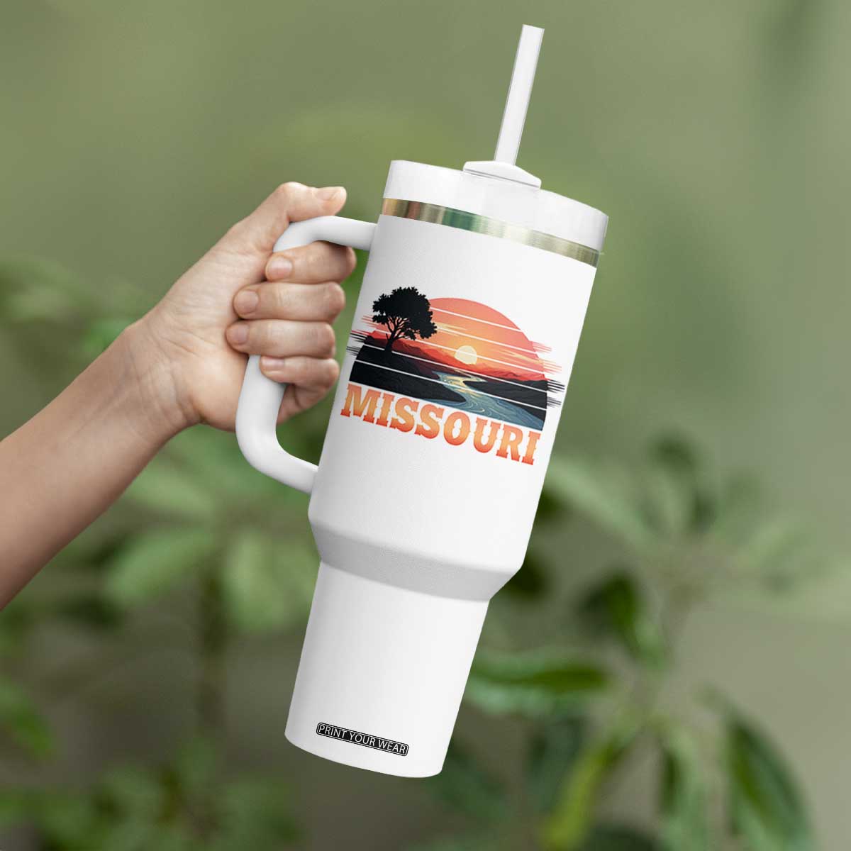 Vintage Missouri Outdoors Tumbler With Handle Midwest Nature Landscape TS12 Print Your Wear