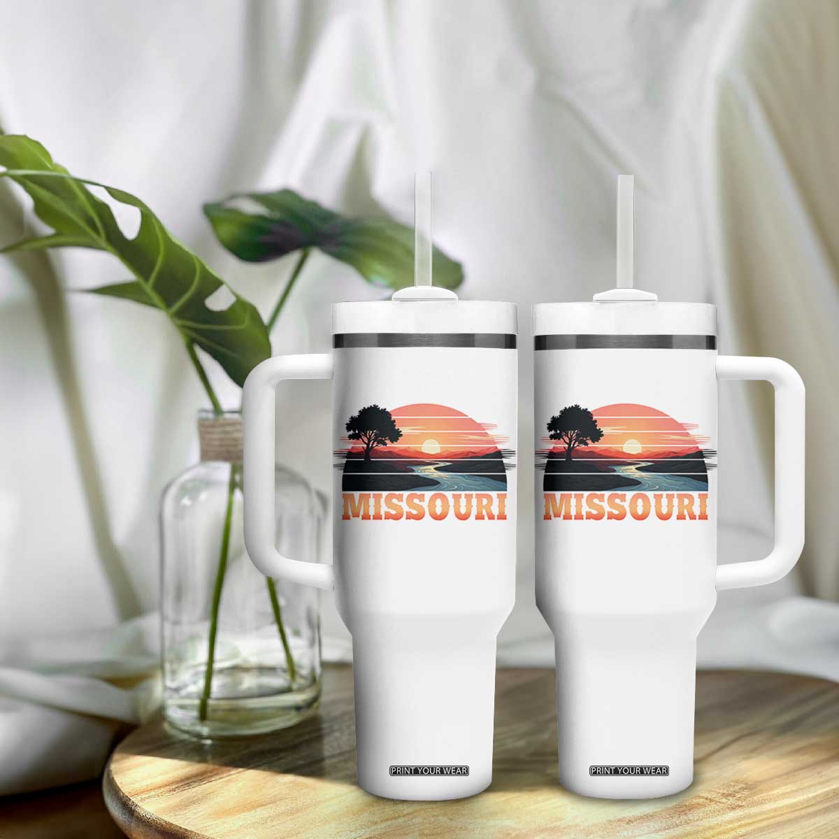 Vintage Missouri Outdoors Tumbler With Handle Midwest Nature Landscape TS12 Print Your Wear