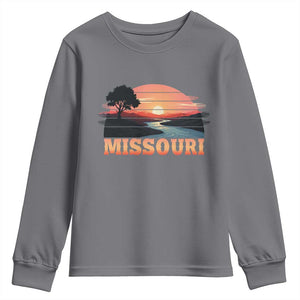 Vintage Missouri Outdoors Youth Sweatshirt Midwest Nature Landscape TS12 Charcoal Print Your Wear
