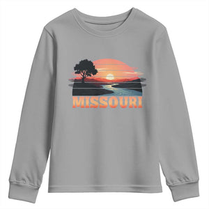 Vintage Missouri Outdoors Youth Sweatshirt Midwest Nature Landscape TS12 Sport Gray Print Your Wear