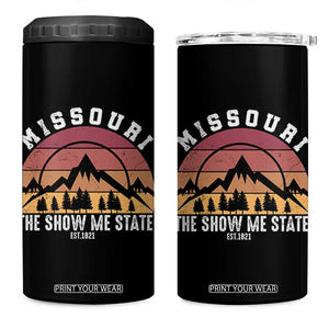Vintage Missouri Travel 4 in 1 Can Cooler Tumbler The Show Me State Pride TS12 One Size: 16 oz Black Print Your Wear