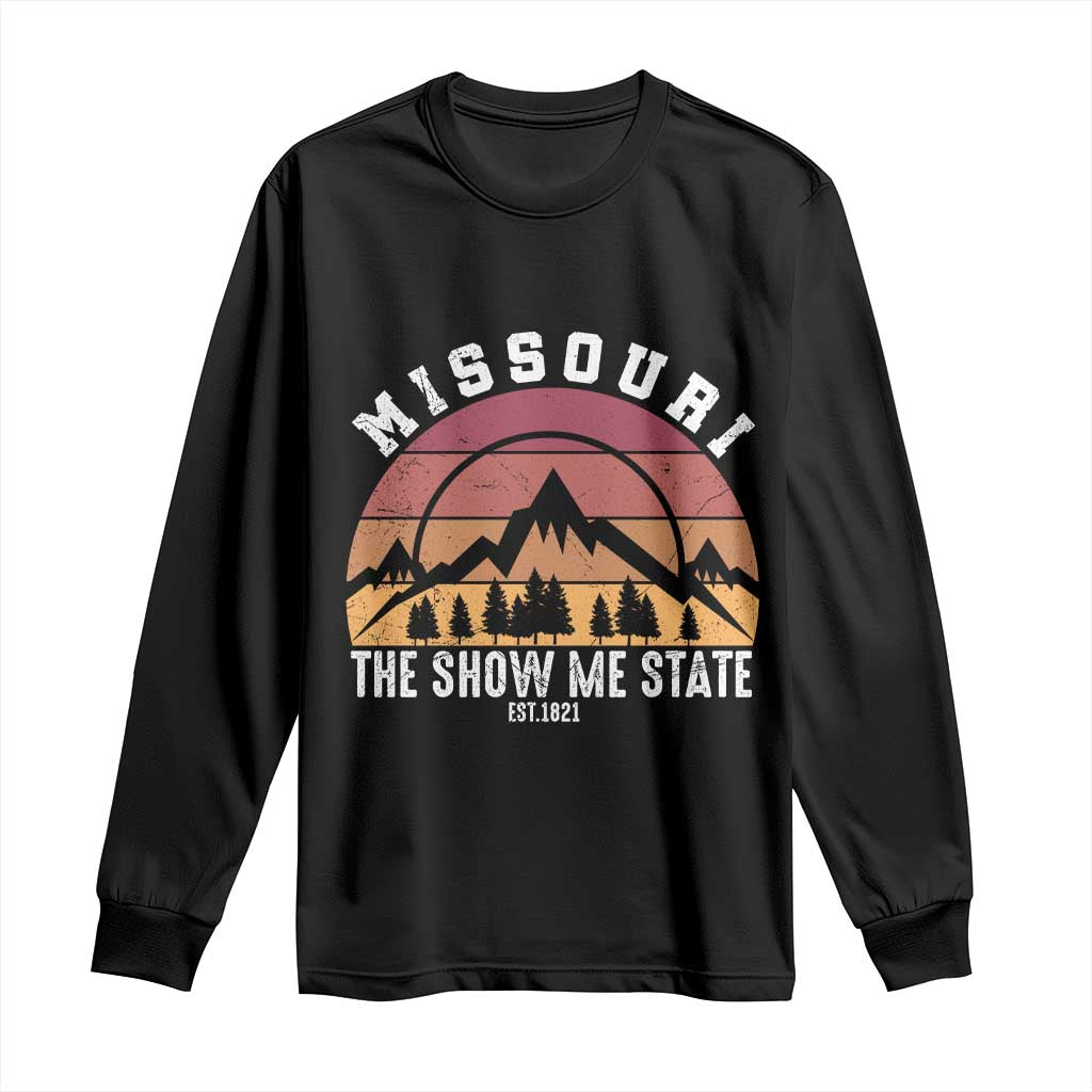 Vintage Missouri Travel Long Sleeve Shirt The Show Me State Pride TS12 Black Print Your Wear