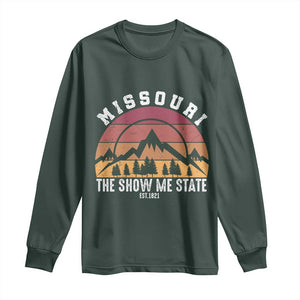 Vintage Missouri Travel Long Sleeve Shirt The Show Me State Pride TS12 Dark Forest Green Print Your Wear