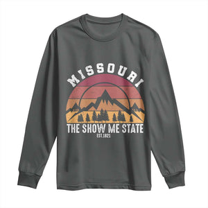 Vintage Missouri Travel Long Sleeve Shirt The Show Me State Pride TS12 Dark Heather Print Your Wear