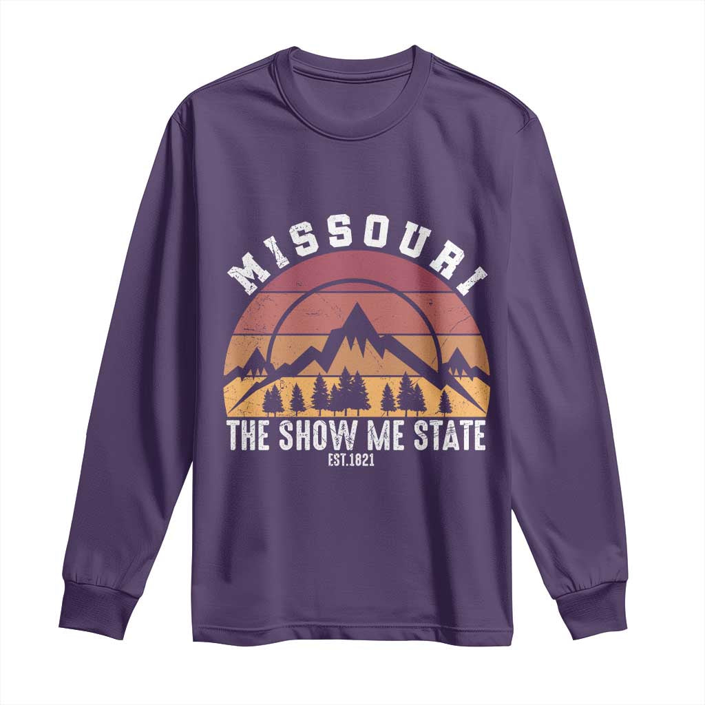 Vintage Missouri Travel Long Sleeve Shirt The Show Me State Pride TS12 Purple Print Your Wear