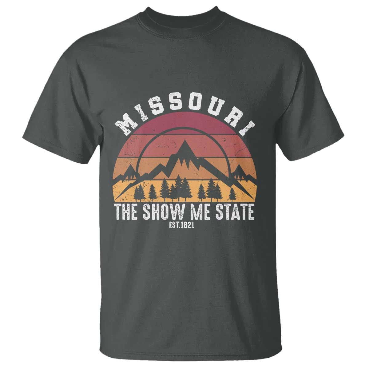 Vintage Missouri Travel T Shirt The Show Me State Pride TS12 Dark Heather Print Your Wear