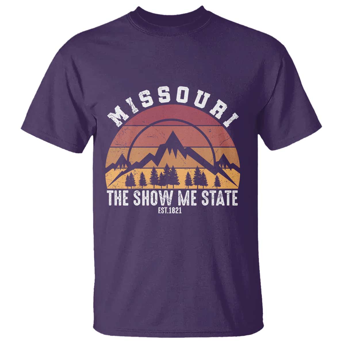 Vintage Missouri Travel T Shirt The Show Me State Pride TS12 Purple Print Your Wear