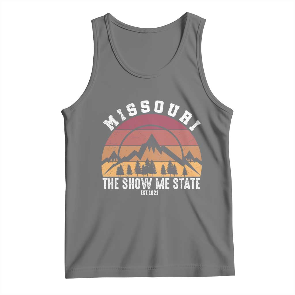 Vintage Missouri Travel Tank Top The Show Me State Pride TS12 Black Heather Print Your Wear