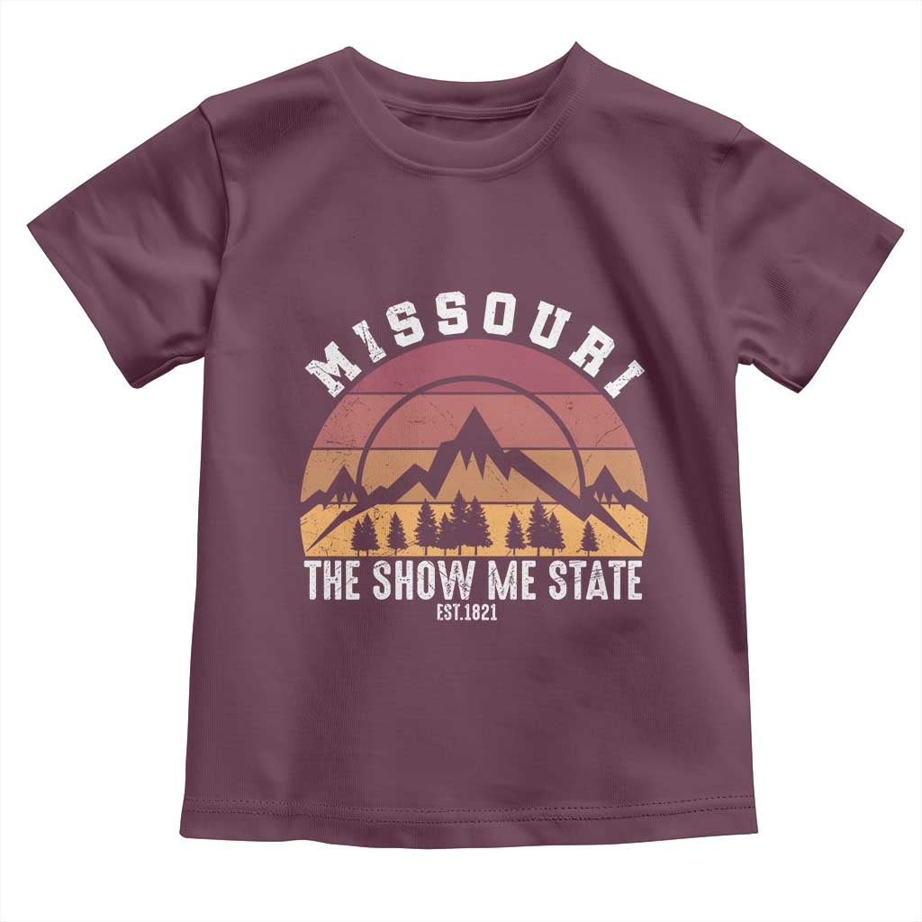 Vintage Missouri Travel Toddler T Shirt The Show Me State Pride TS12 Maroon Print Your Wear