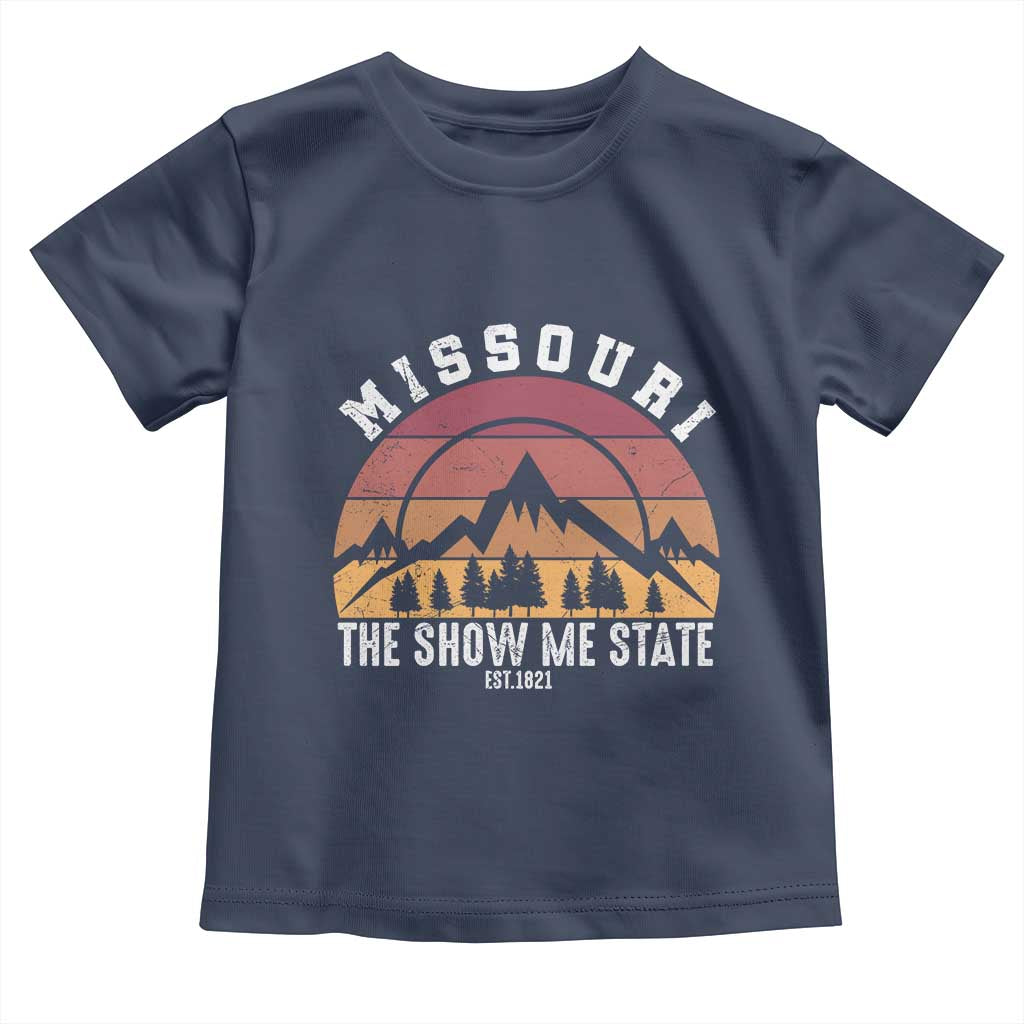 Vintage Missouri Travel Toddler T Shirt The Show Me State Pride TS12 Navy Print Your Wear