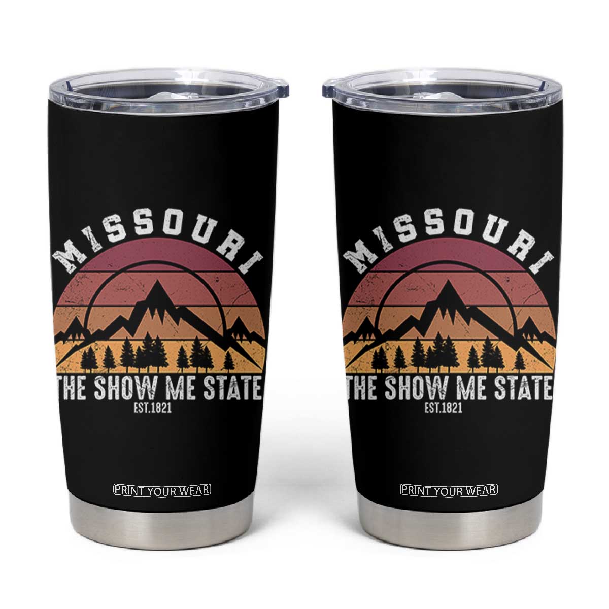 Vintage Missouri Travel Tumbler Cup The Show Me State Pride TS12 Black Print Your Wear