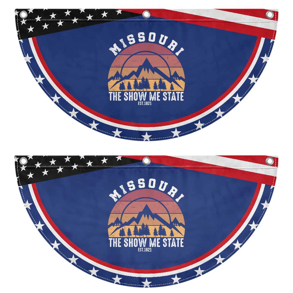 Vintage Missouri Travel Patriotic Fan Flag The Show Me State Pride