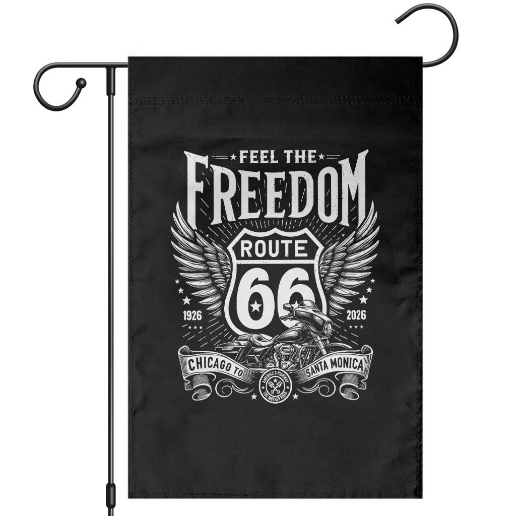 Feel The Freedom Route Highway 66 Garden Flag 100th Anniversary Biker Road Trip Graphic TS12 Black Print Your Wear